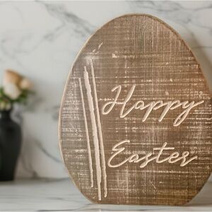Wooden Easter Egg Decor Set of 2